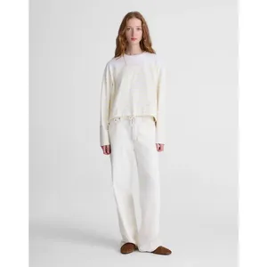Madewell The Perfect Tie-Waist Tee in Allday Jersey Striped Pineapple M NWT thumbnail 3