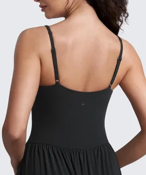 CRZ YOGA Square Neck Maxi Dress for Women - Flowy Sleeveless Padded Travel Casual Outfits with Side Pockets thumbnail 5