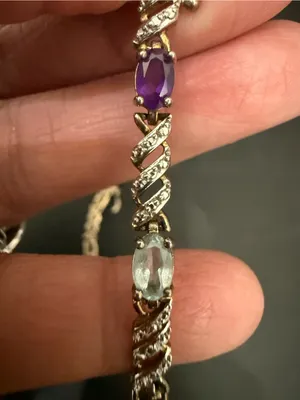 Ross Simons 925 Gold Over Sterling Silver Vermeil Multicolored Gem 7.5” Bracelet thumbnail 14