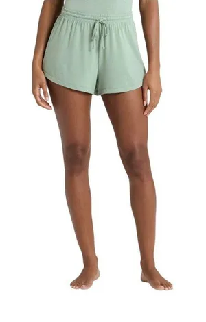 NWT Auden Womens Cooling Jersey Elastic Waistband Knit Pajama Shorts Green XS thumbnail 1
