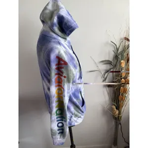 Aviator Nation Tye Dye Blue Hoodie Full Zip‎ Sweatshirt The Hamptons Surf Small thumbnail 5