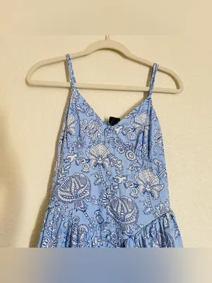 Roller rabbit Women Floral Vines Drop Waist Midi A-Line Dress Blue thumbnail 7