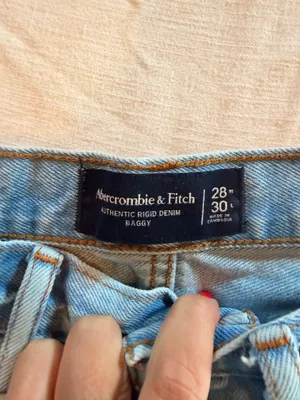 Abercrombie & Fitch Authentic Rigid Denim Baggy Jeans Light Wash 28x30 thumbnail 3