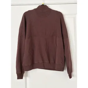 Aeropostale Brown Quarter Zip Ribbed Mock-Neck Pullover Sweatshirt Small thumbnail 5