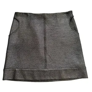 Diane Von Furstenberg Skirt Katinko Silver Metallic A-Line Skirt Size 10 thumbnail 1