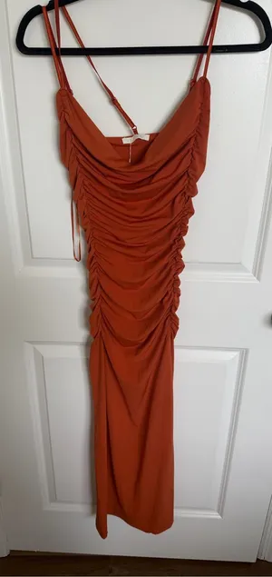 NWT Zara Ruched Dress Size Small thumbnail 1