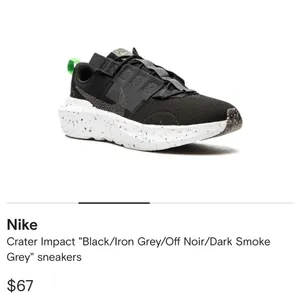 Nike Crater Impact Black Iron Grey Sneakers 8.5 thumbnail 2
