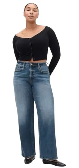 GAP 90’s LOOSE HIGH RISE denim jeans 27 size 4p medium wash thumbnail 1