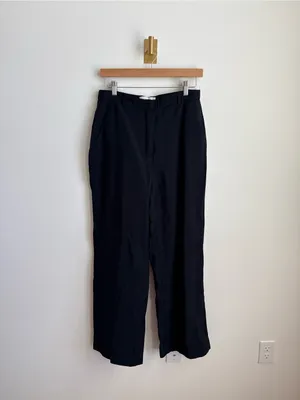 Abercrombie & Fitch Sloane Crepe Tailored Trousers Black Ultra High Rise 28 thumbnail 2