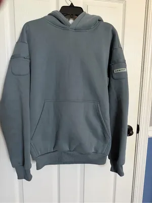 Comfrt Women's Travel Pullover Hoodie in Dusty Blue XS thumbnail 2