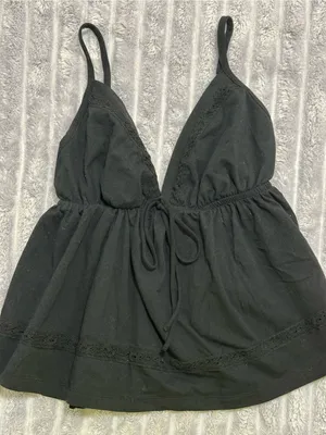 Wild Fable Black Lace-Trim Babydoll Top — Size XL thumbnail 1