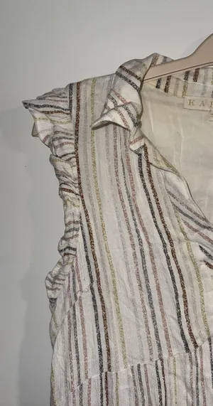 Karlie Striped Ruffle Sleeve Dress  thumbnail 3