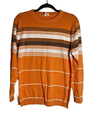 Striped‎ Sweater Orange Size XL thumbnail 1
