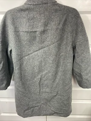 Wool Pea Coat Gap Women’s  M. 3/4 Sleeve Big Buttons Grey Medium Classy Lined thumbnail 5