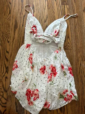 Floral Romper White Size M thumbnail 2