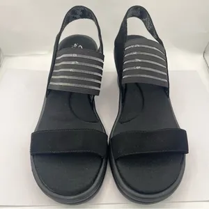 Skechers wedge platform cushion black sandals women’s Size 9 thumbnail 2