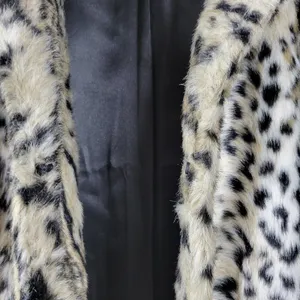 Chico's Womens Jacket Size 1 Cream Black Luxe Cheetah Print Aminal Faux Fur Coat thumbnail 3