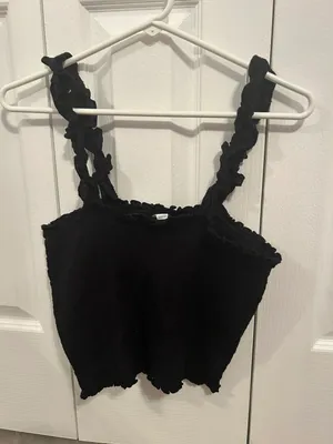 Aerie Black  Ruffle Tank thumbnail 2
