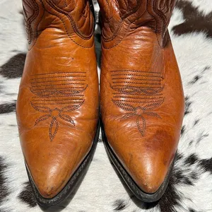 Vintage Real Leather Cowboy Boots Festival Rave Burning‎ Man T1 thumbnail 6