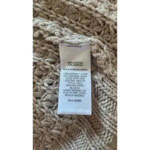 Express‎ Women's XS Taupe Chunky Waffle Knit Open Front Cardigan Sweater thumbnail 3