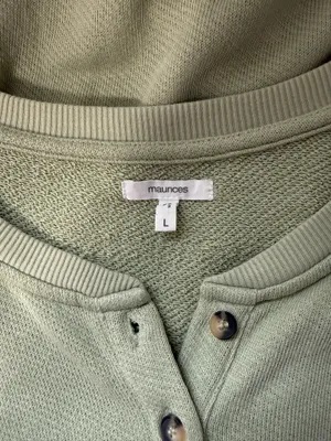Maurices Henley Drop Shoulder Sweatshirt Light Green Relaxed Fit thumbnail 10