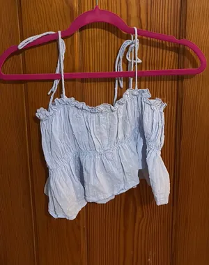 Crop Top Blue Shein thumbnail 1