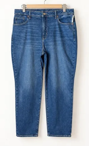 Old Navy OG Straight Jeans Women 18 Blue NWT High Rise Secret Slim Pockets Denim thumbnail 1
