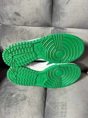 Nike Dunk Low (GS) White Malachite 6.5 Unisex Kids Leather Sneaker FB9109-114 thumbnail 4