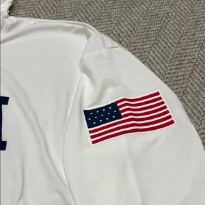 White USA Hoodie with Flag Detail thumbnail 3