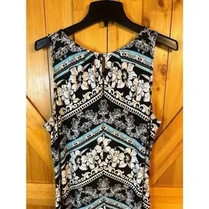 White House Black Market Black White Light Blue Pullover Shift Dress Size Large thumbnail 7