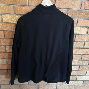 LL Bean Lightweight Fleece Full Zip Black Jacket Pockets Size 1X 505316 thumbnail 4
