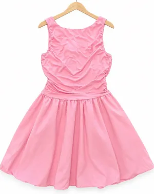 NWT Zesica Pink Barbiecore Sleeveless Bubble Hem mini Dress balletcore Medium thumbnail 1