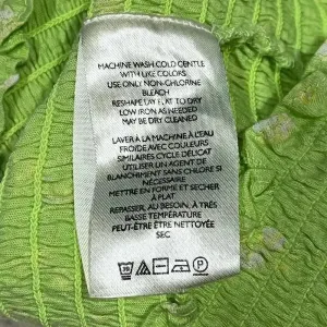Free People‎ Marigold Smocked Lime 3/4 Sleeve Top Small thumbnail 5