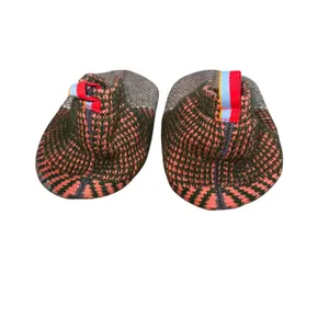 Bombas Gripper Slippers‎ Womens Medium Olive Coral Knit Excellent House Shoes thumbnail 4
