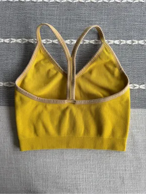 Set Active Ribbed V Bra Tank Top Yellow Size Small thumbnail 4