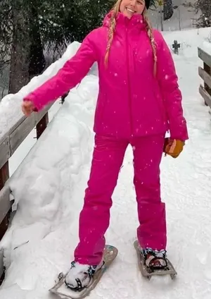 Halfdays Alessandra Insulated Ski Pants in Alpenglow Pink thumbnail 1