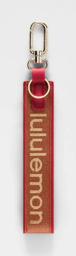 NWT Lululemon Lunar New Year Never Lost Keychain *Metallic Wordmark - Oxford Red thumbnail 1