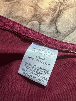 Strapless Draped Faux Leather top in Burgundy thumbnail 4