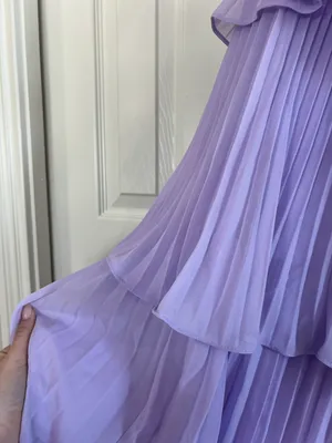 A-Line Sweetheart Tiered Floor Length Chiffon Lilac Bridesmaid Dress thumbnail 5