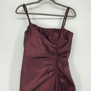 Vintage Adrianna Papell Occasions Burgundy Ruched Gown‎ with Bolero Set Size 8 thumbnail 7