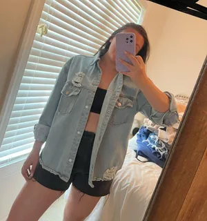 Distressed Jean jacket Blue Size L thumbnail 1