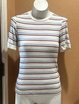 Frame striped short sleeve Ribbed t-shirt thumbnail 1