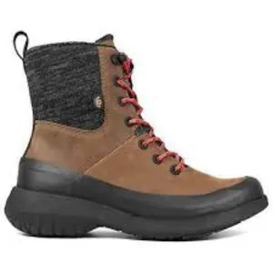Bogs freedom lace up‎ boots insulated brown leather black womens size 6.5 thumbnail 1