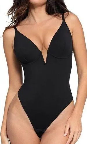 New Popilush Underwire Cups Deep V Bodysuit XL Black thumbnail 1