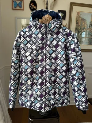 Core Powder Room Women’s Ski Snowboard Jacket Coat Purple Turquoise XL thumbnail 1
