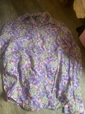 Lauren Ralph Lauren vintage purple paisley top size‎ M thumbnail 3
