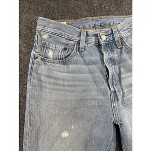 Levi’s 501 Original Jeans Women’s Approx W27 Light Wash Distressed Button Fly thumbnail 2