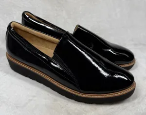 Naturalizer Effie Black Patent Leather Platform Loafers Womens 11W Wide EFFIE thumbnail 1