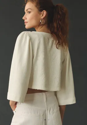 Anthropologie NWT  Sequin Tie Front Top thumbnail 3