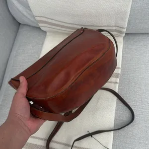 Vintage Oroton Brown Genuine Leather Crossbody Bag Handbag Australian Rare thumbnail 5